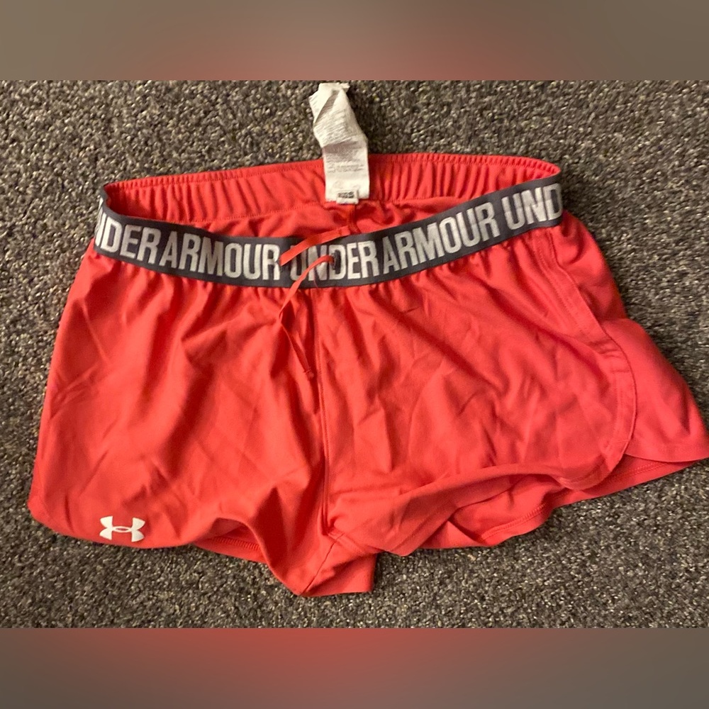 Pink under armour shorts